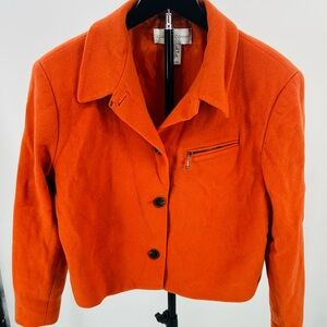 Casual Corner Vibrant Orange Blazer wool and cashmere size 12